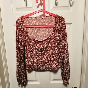 Maroon Lush Knit Top Size Medium